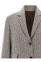 Блейзер в полоску с V-образным вырезом Серый BRUNELLO CUCINELLI MG5207400PC241 Блейзер в полоску с V-образным вырезом Серый BRUNELLO CUCINELLI MG5207400PC241