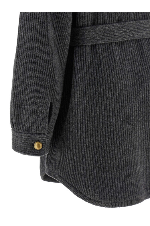 Английский ребристый кардиган Серый BRUNELLO CUCINELLI M16725116C079 Английский ребристый кардиган Серый BRUNELLO CUCINELLI M16725116C079