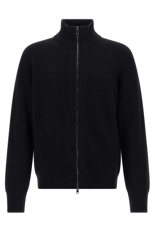 Ребристый кардиган Черный ROBERTO COLLINA 253M02108M0209