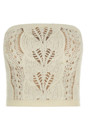 Трикотажний топ Білий ERMANNO SCERVINO D472L754WNL14800 Трикотажний топ Білий ERMANNO SCERVINO D472L754WNL14800