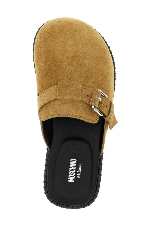 Замшеві сабо Бежеві MOSCHINO MA10152G1NME010B Замшеві сабо Бежеві MOSCHINO MA10152G1NME010B