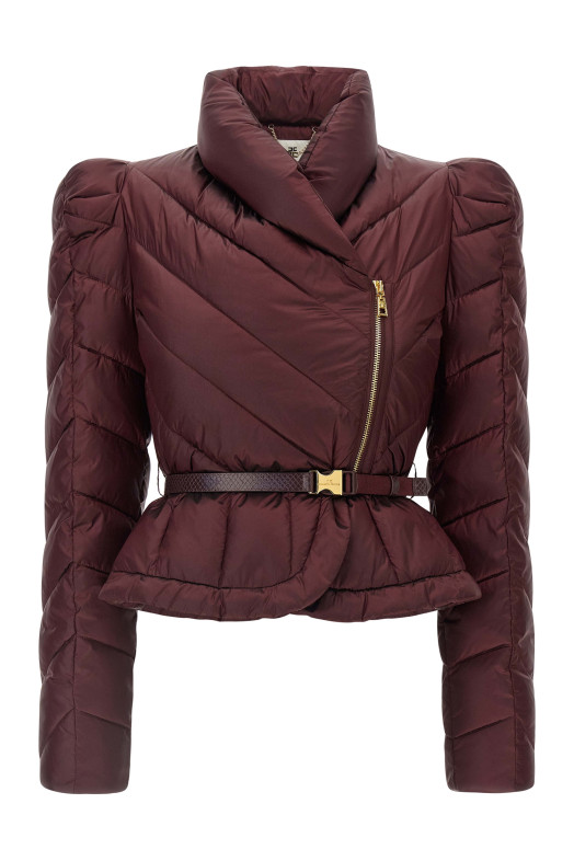 Пухова куртка з тканини Vela, бордовий колір ELISABETTA FRANCHI PI89Z56E2EA4 Пухова куртка з тканини Vela, бордовий колір ELISABETTA FRANCHI PI89Z56E2EA4