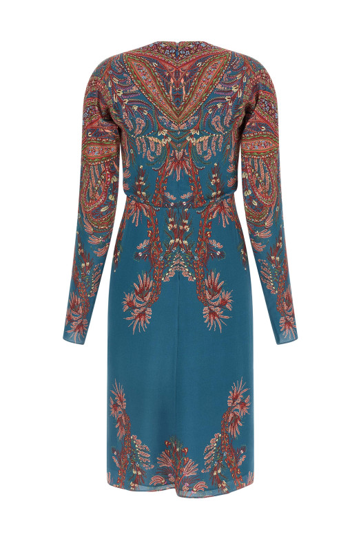 Платье с цветочным принтом Синее ETRO WRHA027199SP4G4X0883 Платье с цветочным принтом Синее ETRO WRHA027199SP4G4X0883