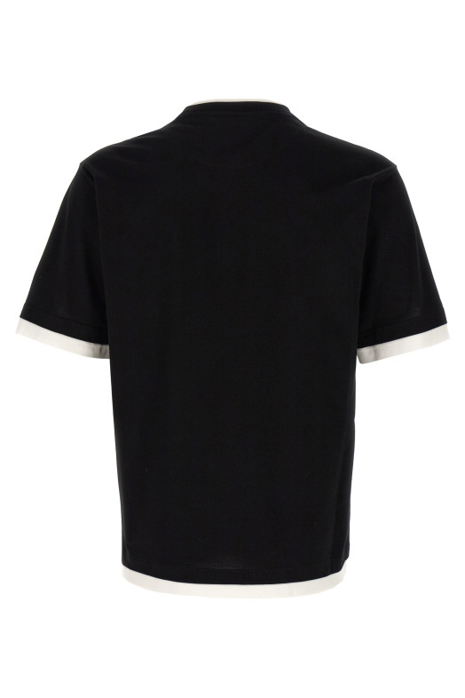 Многослойная футболка Черно-серая PRADA UJN912SWMO11CDF0967 Многослойная футболка Черно-серая PRADA UJN912SWMO11CDF0967