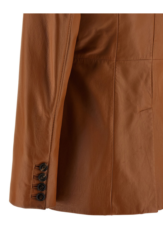 Кожаный блейзер Коричневый CHLOÉ CH25ACV33204244 Кожаный блейзер Коричневый CHLOÉ CH25ACV33204244