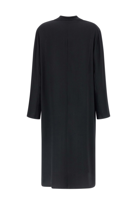 Шелковое пальто из жоржетта Черный ALBERTA FERRETTI A061751160555 Шелковое пальто из жоржетта Черный ALBERTA FERRETTI A061751160555