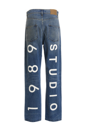 Graphic' jeans Blue