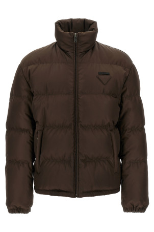 Logo down jacket  Brown
