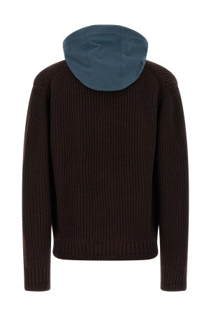 Кардиган з нейлоновою вставкою Коричневий SACAI 2503810M613 Кардиган з нейлоновою вставкою Коричневий SACAI 2503810M613