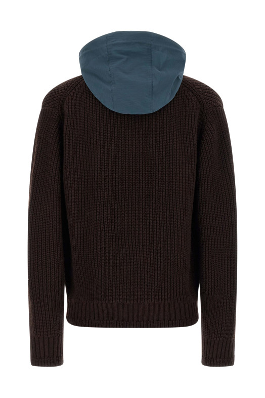 Кардиган з нейлоновою вставкою Коричневий SACAI 2503810M613 Кардиган з нейлоновою вставкою Коричневий SACAI 2503810M613