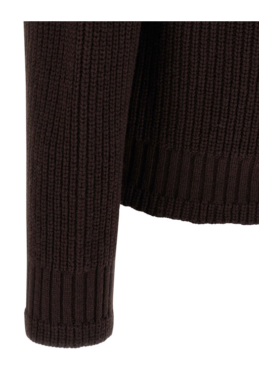 Кардиган з нейлоновою вставкою Коричневий SACAI 2503810M613 Кардиган з нейлоновою вставкою Коричневий SACAI 2503810M613