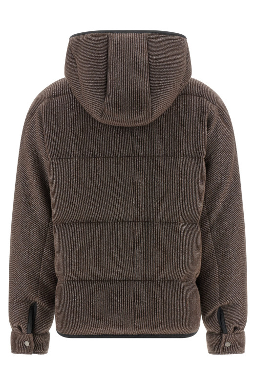 Lame wool down jacket Brown