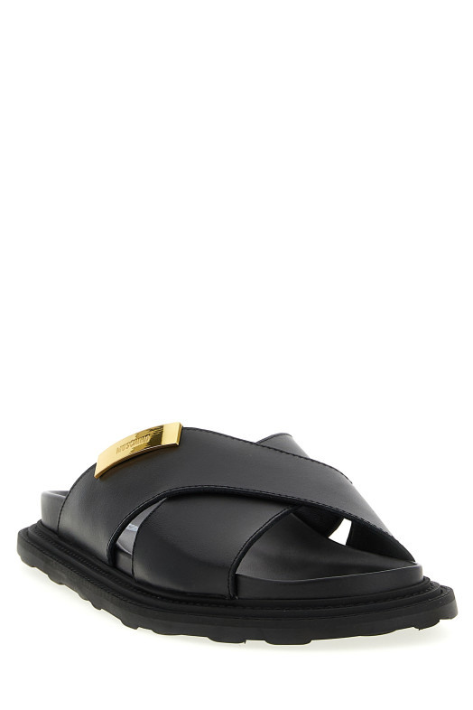 Кожаные сандалии Черный MOSCHINO MB28063G0NGA0000