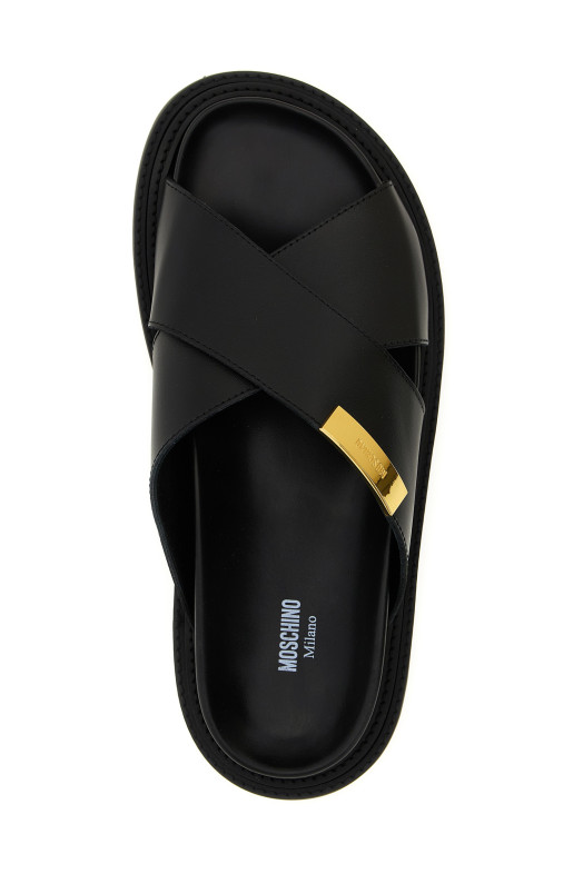 Кожаные сандалии Черный MOSCHINO MB28063G0NGA0000