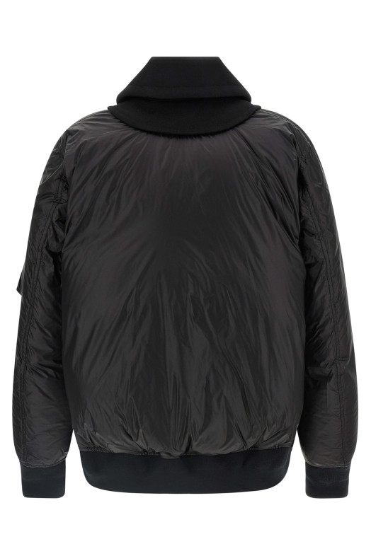 Wool insert bomber jacket Black