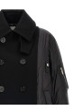 Wool insert bomber jacket Black