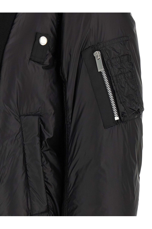 Wool insert bomber jacket Black