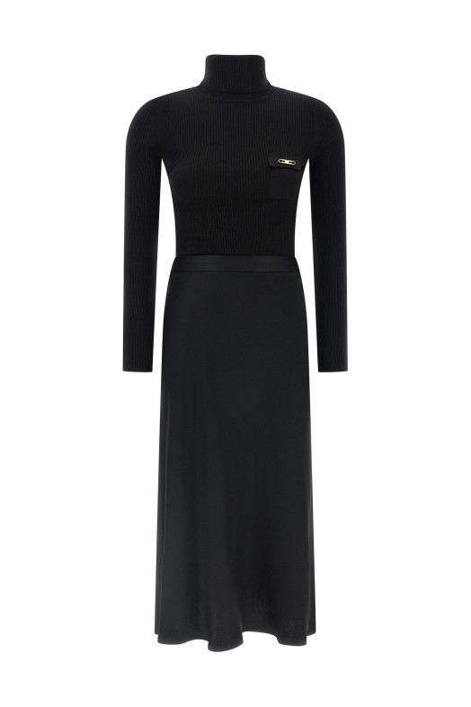 Сукня з високим коміром Чорна ELISABETTA FRANCHI AM06B56E2110