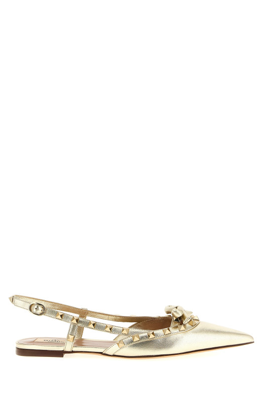 Valentino Garavani 'Rockstud' slingback Gold Valentino Garavani 'Rockstud' slingback Gold