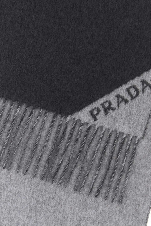 Charcoal cashmere scarf PRADA (2FS0552COO)