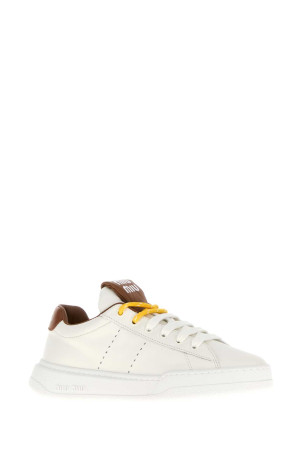 Белые кожаные кроссовки MIU MIU (5E387EF0053L48) Белые кожаные кроссовки MIU MIU (5E387EF0053L48)