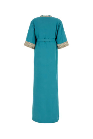 Turquoise crepe long dress VALENTINO GARAVANI (6B3VDKQ61MM)
