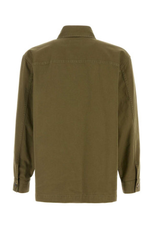 Рубашка из хлопковой смеси армейского зеленого цвета SAINT LAURENT (838697Y253W) Рубашка из хлопковой смеси армейского зеленого цвета SAINT LAURENT (838697Y253W)