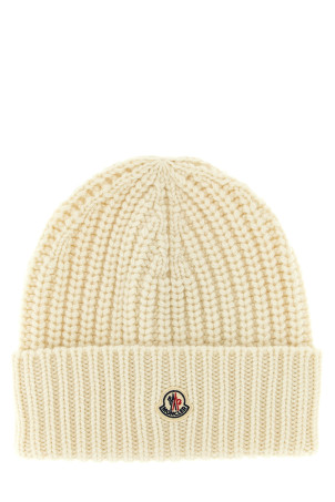 Вовняна та кашемірова шапка Біла MONCLER K20933B00035M4281034 Вовняна та кашемірова шапка Біла MONCLER K20933B00035M4281034