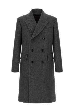 Двубортное пальто Серое TOM FORD OCL012FMW061ZDGBL Двубортное пальто Серое TOM FORD OCL012FMW061ZDGBL