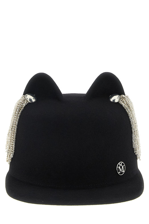 'Jamie' hat with crystals Black