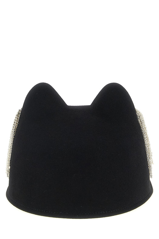 'Jamie' hat with crystals Black