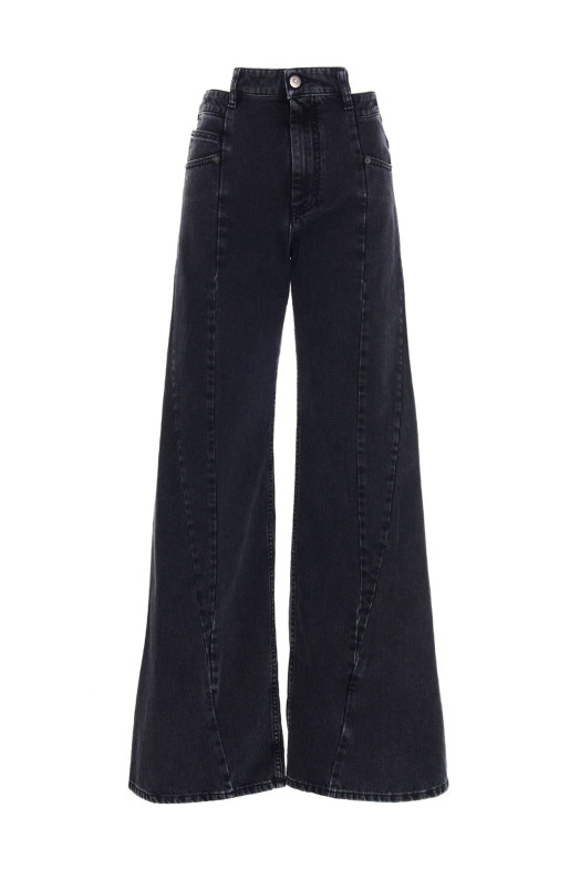 Jeans asymmetrical waist Black