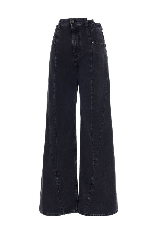 Jeans asymmetrical waist Black