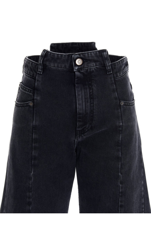 Jeans asymmetrical waist Black