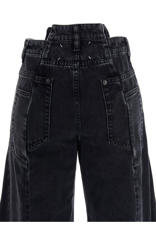 Jeans asymmetrical waist Black