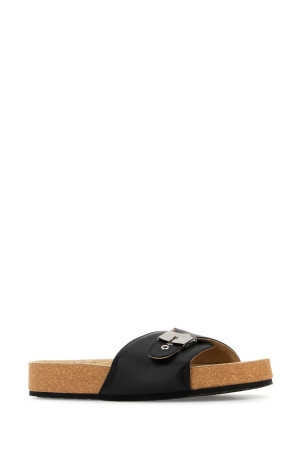 Черные кожаные тапочки Balenciaga X Sholl (827670WB2U1) Черные кожаные тапочки Balenciaga X Sholl (827670WB2U1)