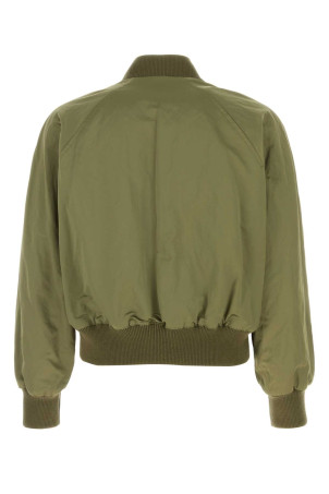 Green cotton blend bomber jacket AMI (HJK011CO0100)