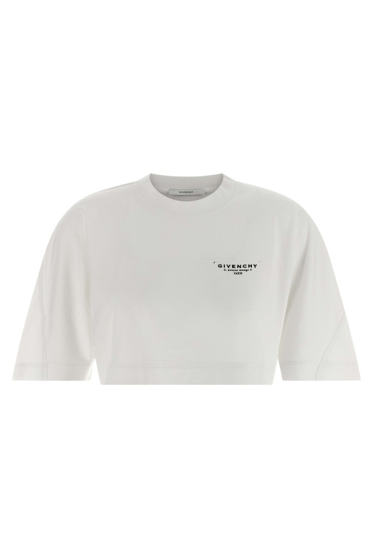 Укороченная футболка Белая GIVENCHY BW70FKP75N100
