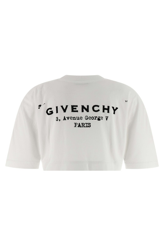 Укороченная футболка Белая GIVENCHY BW70FKP75N100