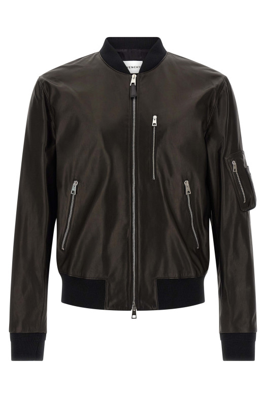 Leather bomber jacket Black Leather bomber jacket Black