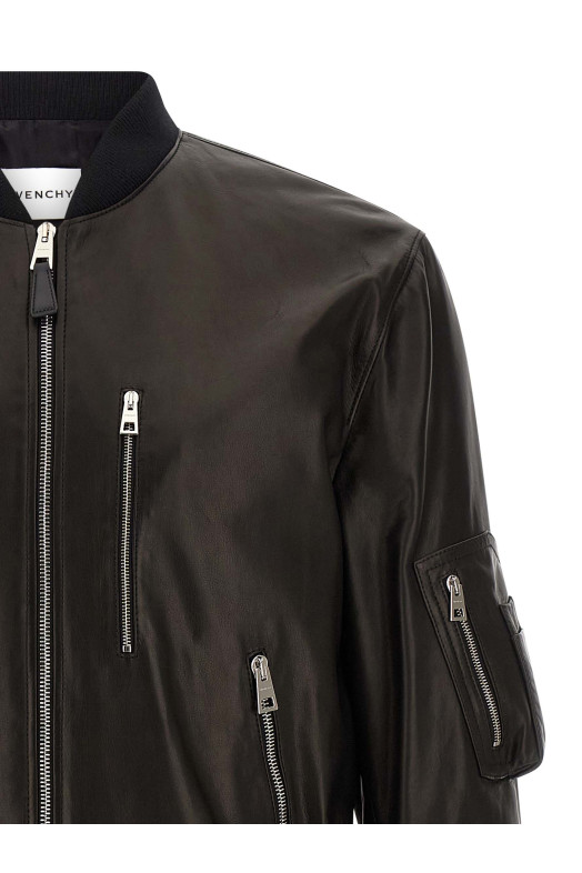 Leather bomber jacket Black Leather bomber jacket Black