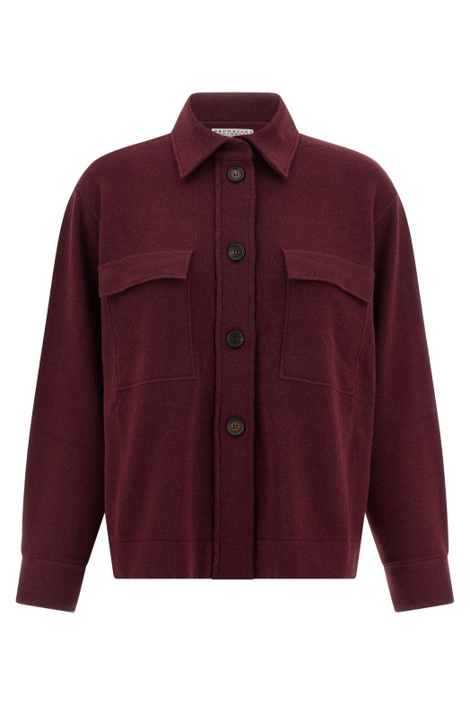 Вязаная рубашка бордо BRUNELLO CUCINELLI M16223206PC9663
