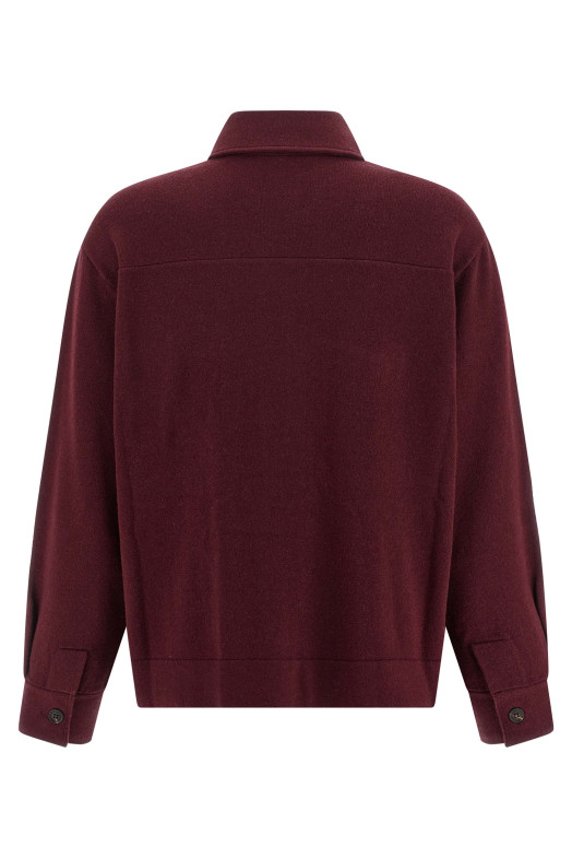 Вязаная рубашка бордо BRUNELLO CUCINELLI M16223206PC9663