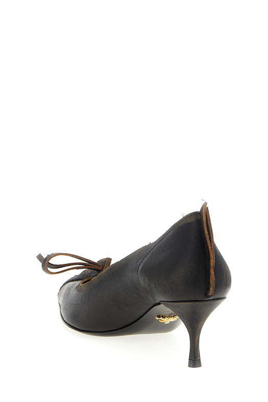 Antiqued leather pumps Brown Antiqued leather pumps Brown