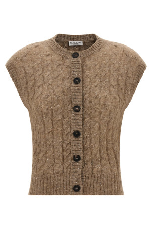 Knit vest Brown