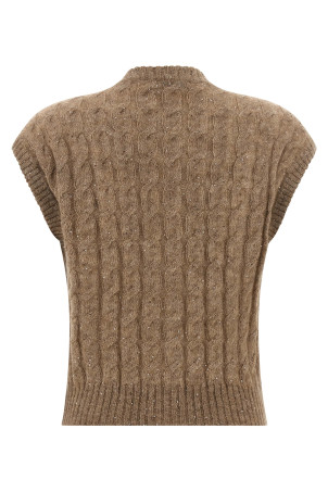 Knit vest Brown