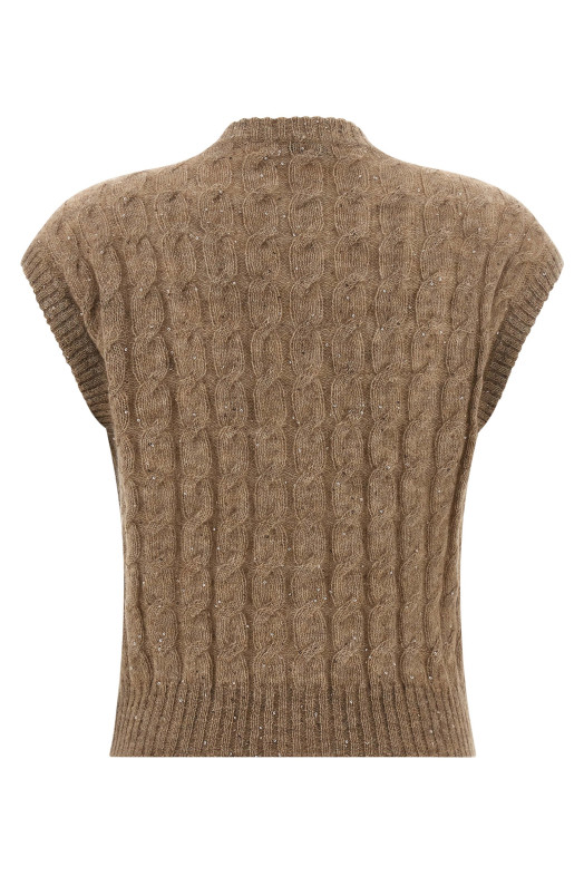 В'язаний жилет Коричневий BRUNELLO CUCINELLI MPG731316PC3592 В'язаний жилет Коричневий BRUNELLO CUCINELLI MPG731316PC3592
