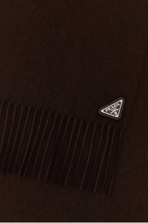 Chocolate silk blend scarf PRADA (2FS0652COP)