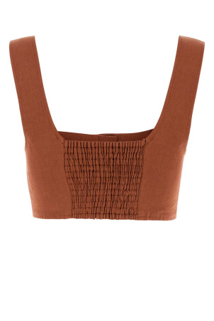 Brick linen Jirja crop-top LE KASHA (JIRJA)