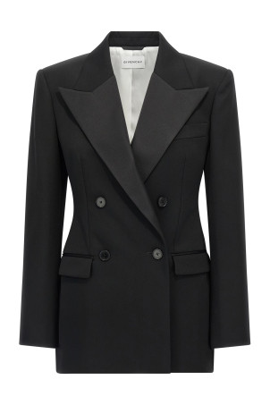 Сатиновый блейзер с лацканами Черный GIVENCHY BW30KW15CT001 Сатиновый блейзер с лацканами Черный GIVENCHY BW30KW15CT001